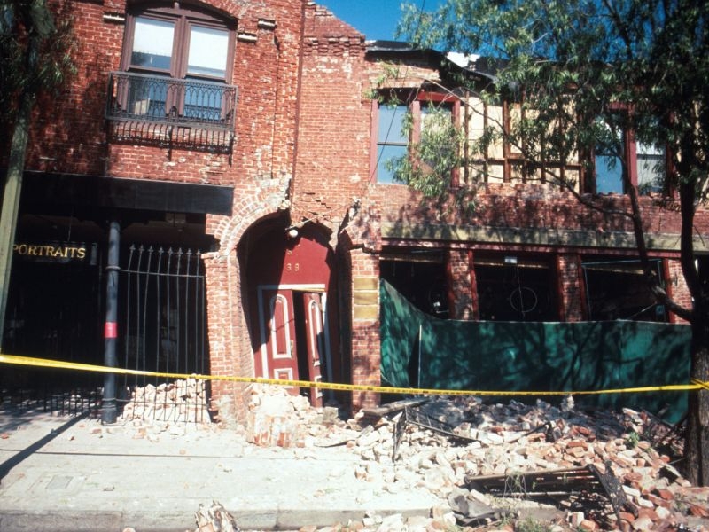 damage to entrance of home.