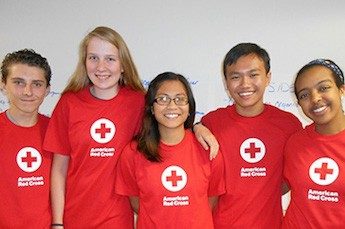 group of red cross youth volunteers