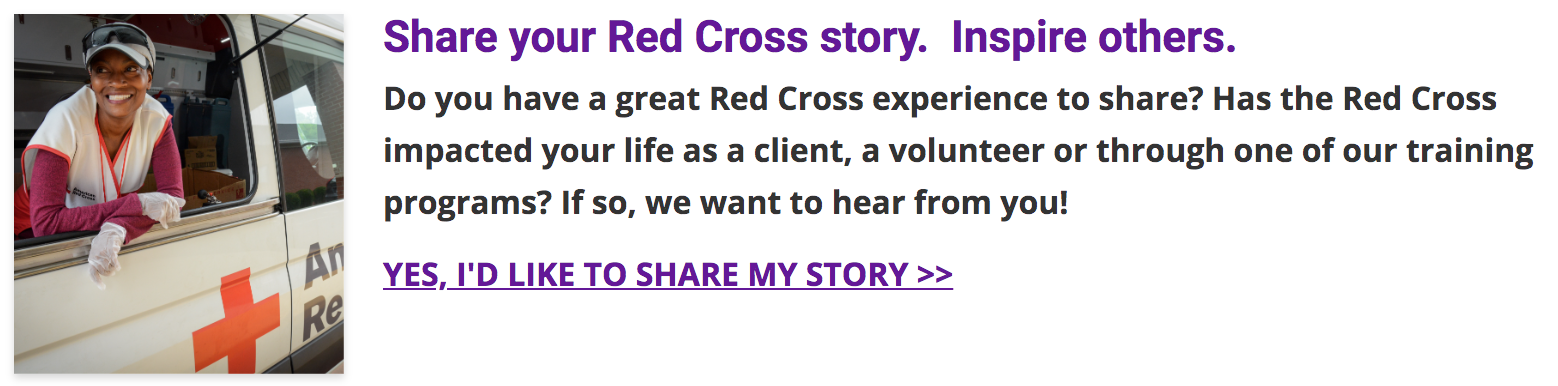 American Red Cross volunteer wearing hat and gloves looking out an American Red Cross van window. Share your Red Cross experience link.